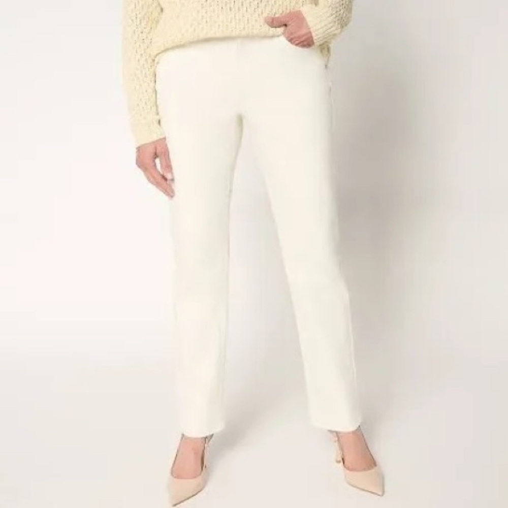 Rachel Zoe Cream Straight-Leg Trousers
